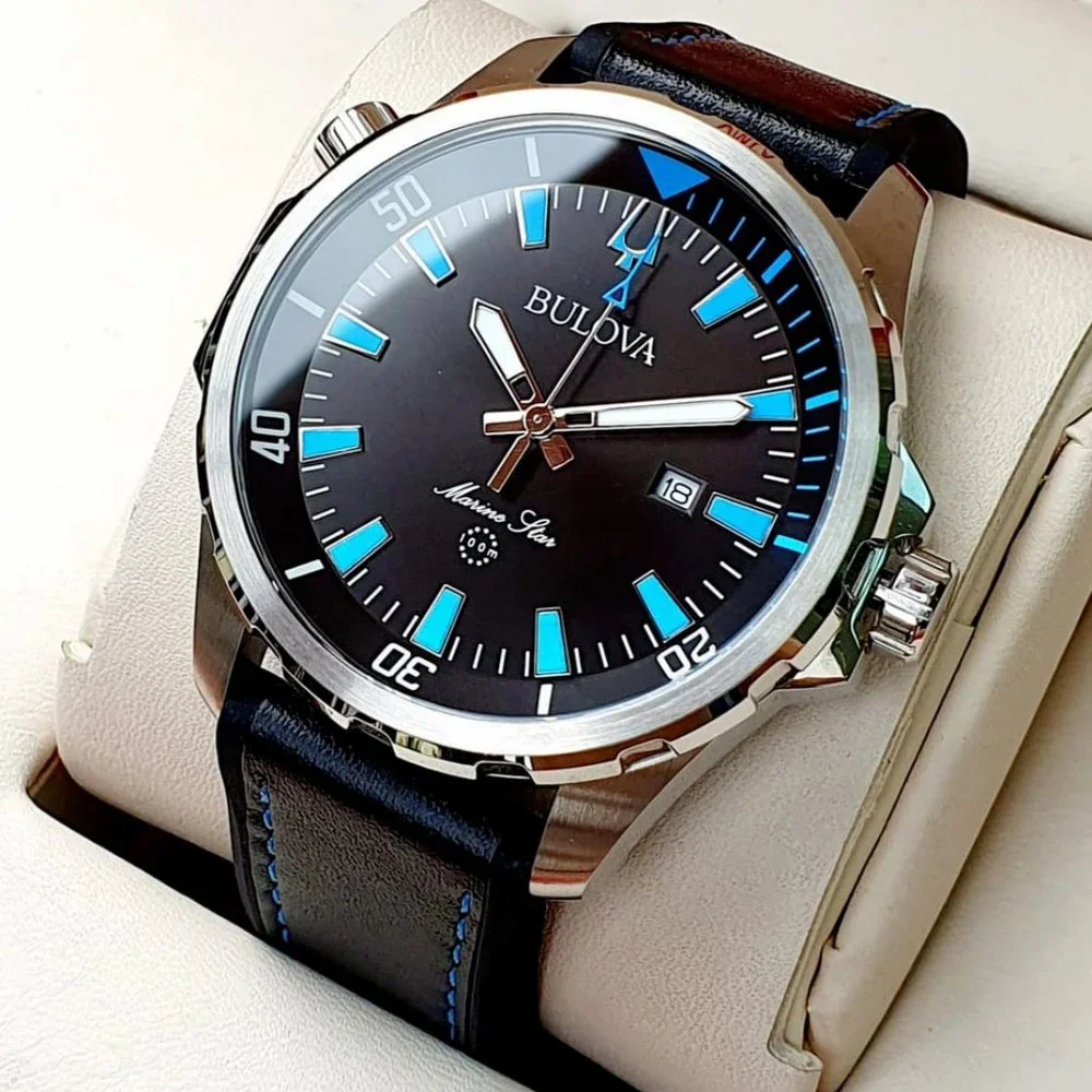 Bulova Marine Star Leather Men's Watch